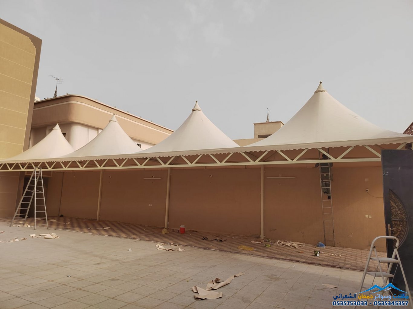 مظلات هرميه حي النهضه والسنابل بالرياض 