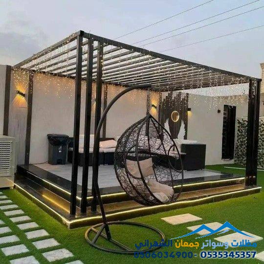 احدث تصاميم برجولات وجلسات خارجية حي العقيق لعام2026 | دليل الفخامة والعصرية